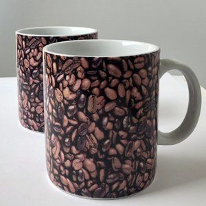 Pair of Starbucks XL Mugs with Coffee Bean Motif